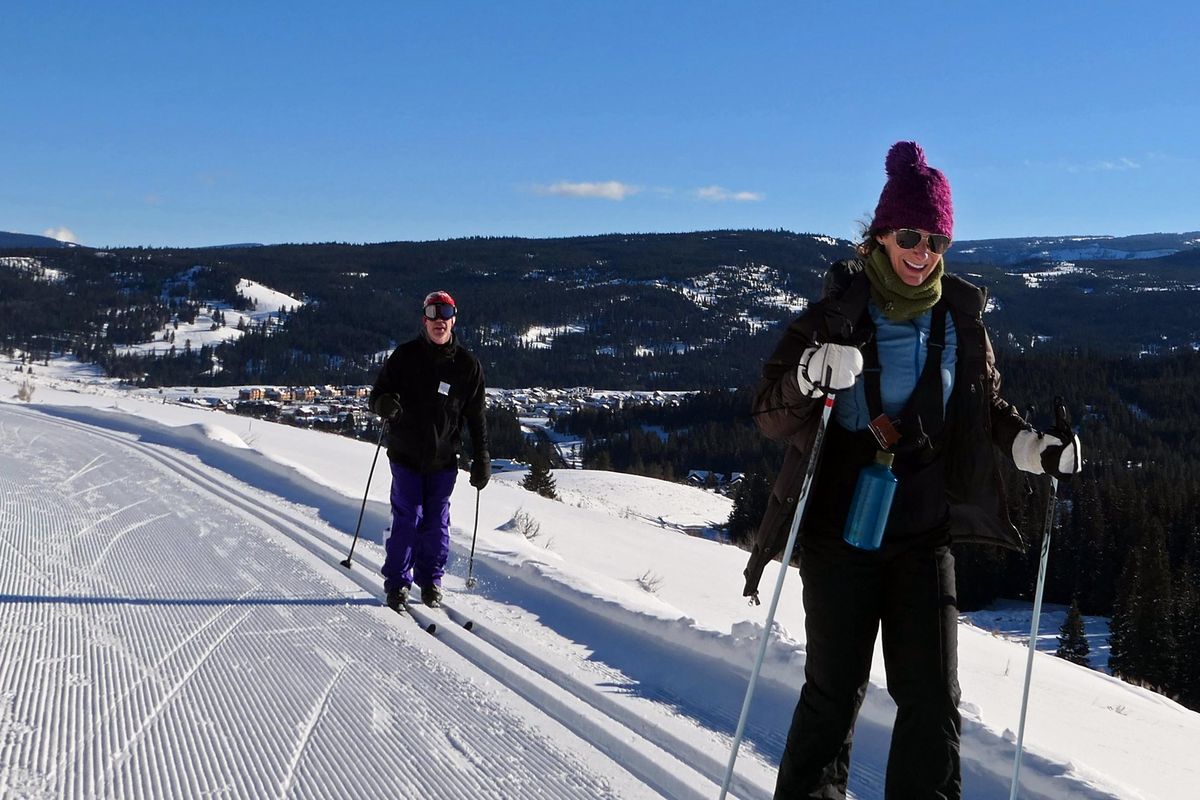 Nordic skiers explore the network trails around Lone Mountain Ranch. The ranch offers 85K of groomed skiing. (John  Nelson / The Spokesman-Review)