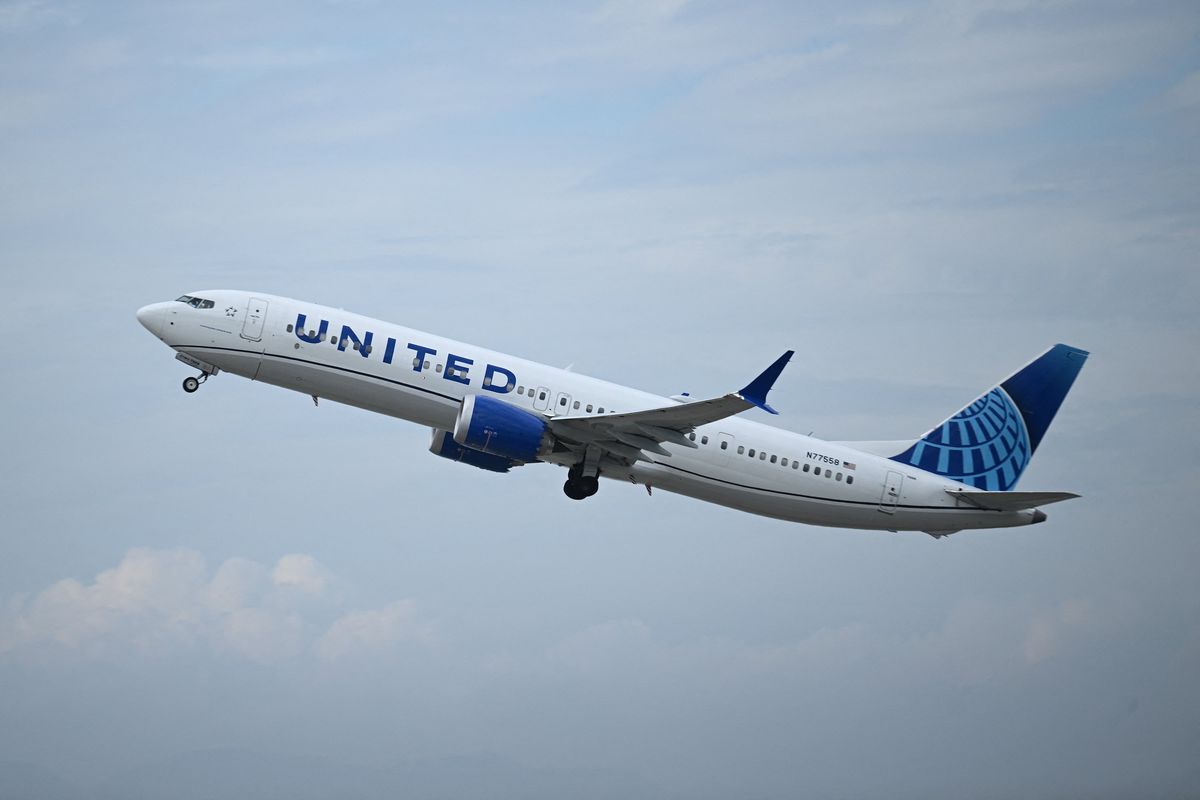 A United Airlines Boeing 737 MAX 9 airplane takes off from Los Angeles International Airport (LAX) as seen from El Segundo, Calif., on Sept. 11.  (Patrick T. Fallon/Getty Images of North America/TNS)