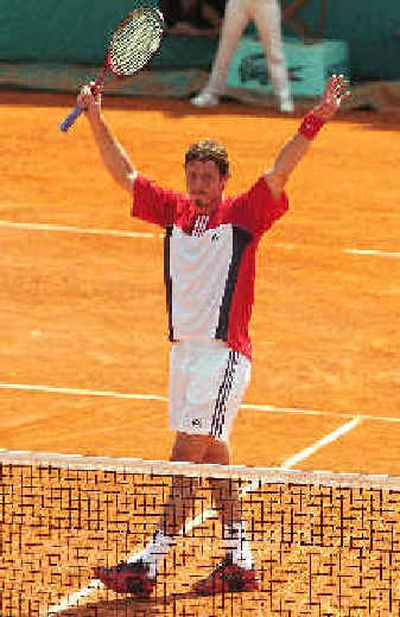 
Russia's Marat Safin revels in his second-round victory over Spain's Felix Mantilla on Friday. Russia's Marat Safin revels in his second-round victory over Spain's Felix Mantilla on Friday. 
 (Associated PressAssociated Press / The Spokesman-Review)