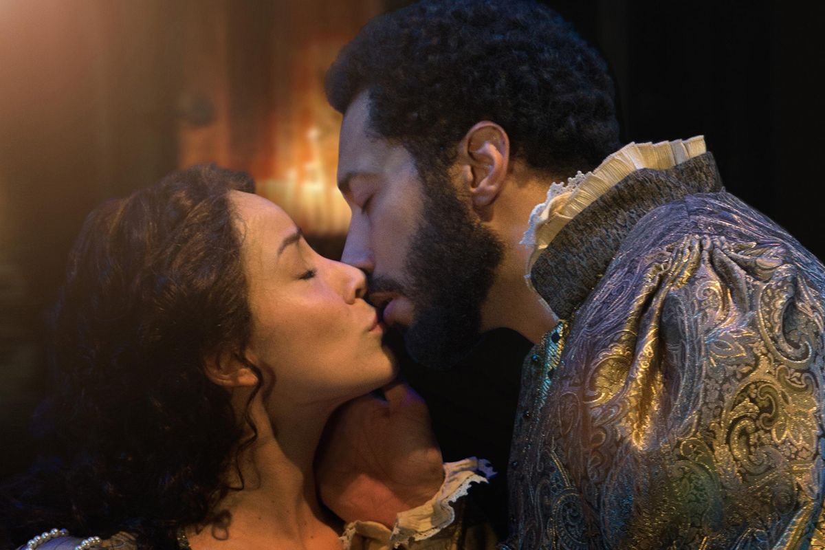 “Shakespeare in Love”
Jamie Ann Romero (Viola de Lesseps) and William DeMeritt (Will Shakespeare) in “Shakespeare in Love.” (Oregon Shakespeare Festival)