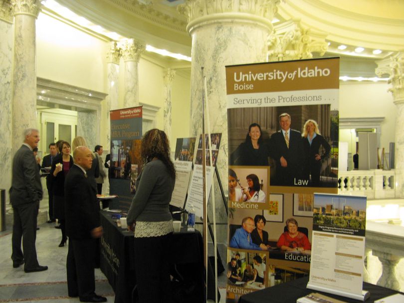 University of Idaho offers displays and breakfast in the state Capitol rotunda on Tuesday (Betsy Russell)