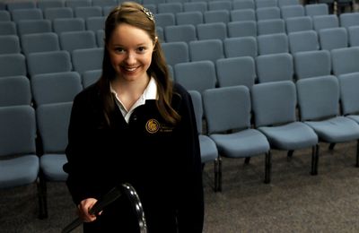 Hannah Coad of Classical Christian Academy  is one of the few to make it to the national level of the American Legion High School Oratorical Sholarship program’s constitutional speech contest. (Kathy Plonka / The Spokesman-Review)