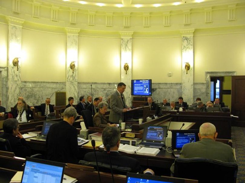 ISP Chief Col. Jerry Russell makes his budget pitch to lawmakers on Wednesday. (Betsy Russell)
