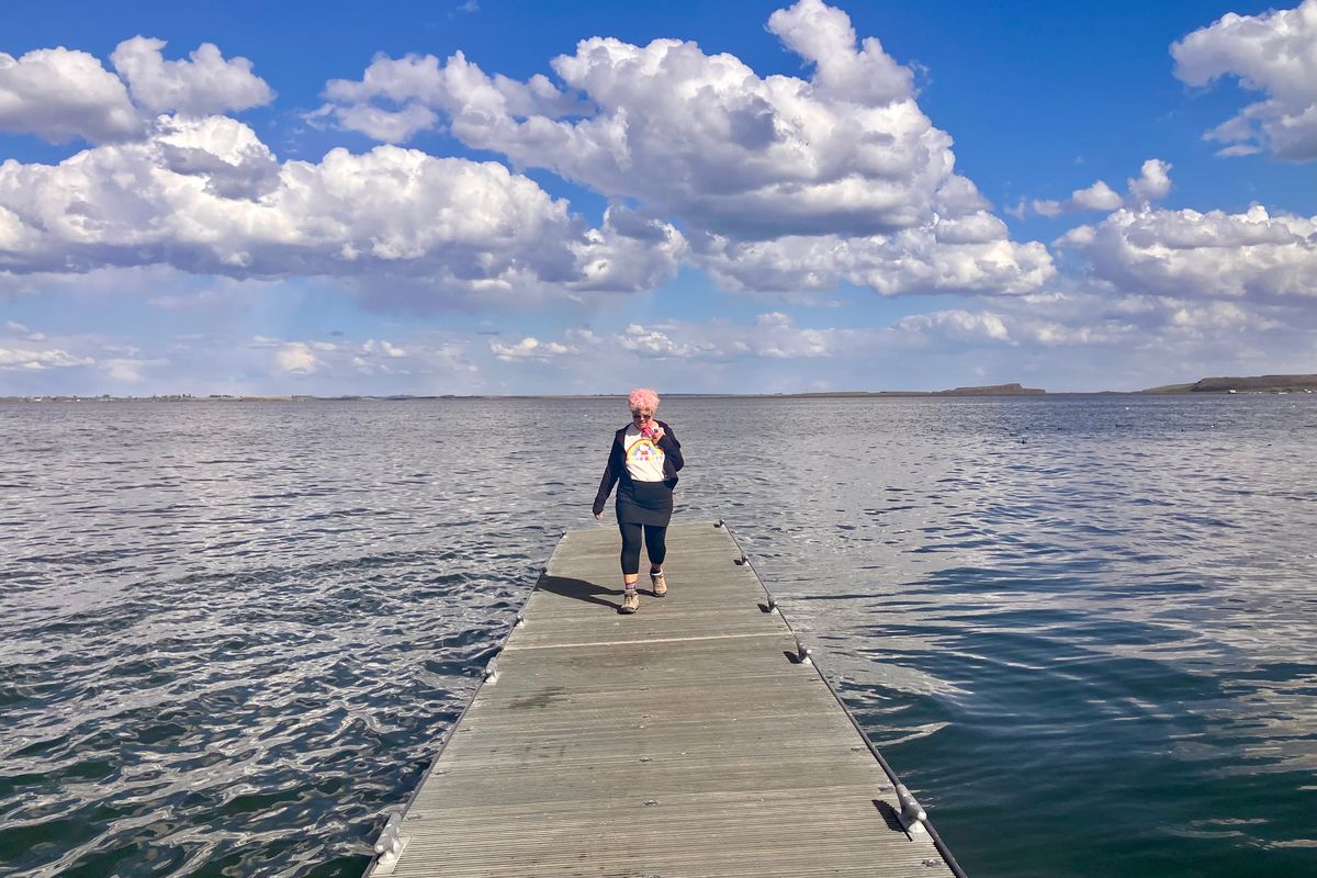 A long dock extends into the vast Potholes Reservoir in the Columbia Basin. (John Nelson)