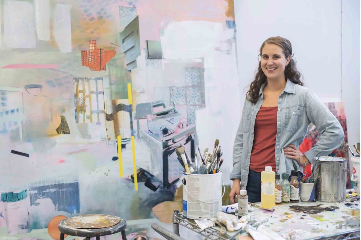 Arist Emily Somoskey is a visiting assistant professor of art at Whitman College and showing her work at Marmot Art Space in Kendall Yards.  (Charles Benoit)