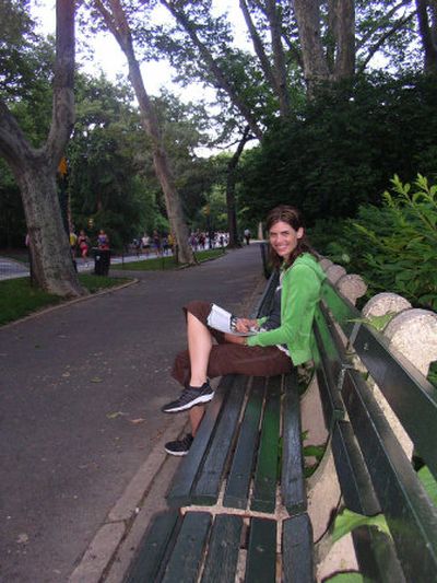 
Tara models her brand-new Juicy Couture sweatshirt for the joggers in Central Park. 
 (Christianne Sharman Special to Travel / The Spokesman-Review)