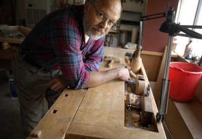 From his home wood shop in Colbert, Alfred Anderson makes furniture for homes and churches.
 (Photos by HOLLY PICKETT/ / The Spokesman-Review)