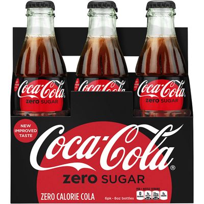 An image provided by Coca-Cola shows a six-pack of bottled Coca-Cola Zero Sugar. (Associated Press)