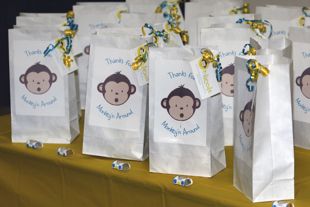 Personalized goodie bags are seen at Nicholas Castillo’s birthday party in Davie, Fla., Jan. 9.  (Associated Press)