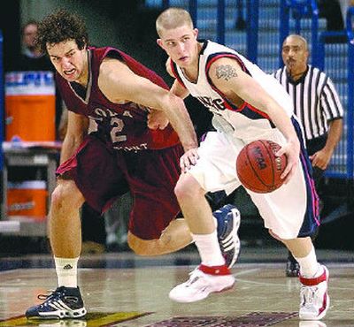 
GU's Derek Raivio, right, scored 22 points in a 97-62 victory against LMU last month.
 (Dan Pelle / The Spokesman-Review)