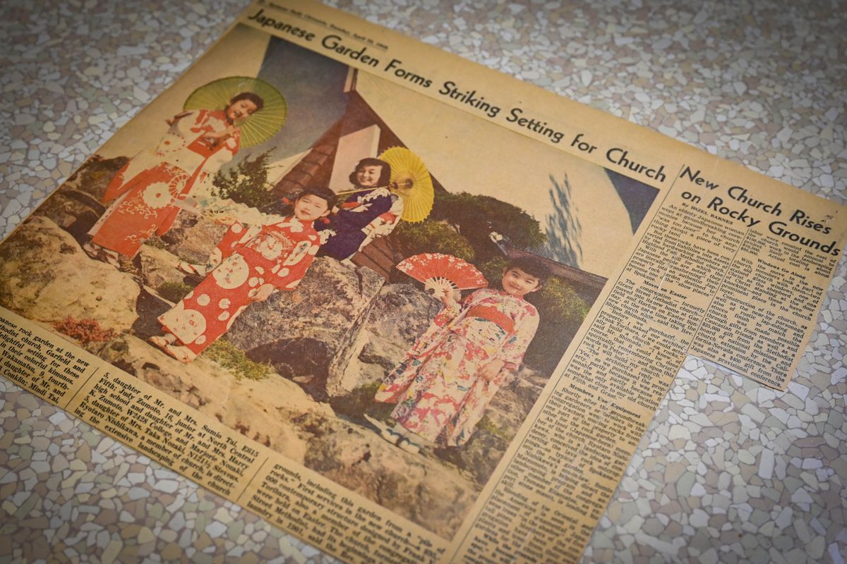 An story from the Spokane Daily Chronicle announces the opening of the Highland Park United Methodist Church on April 22, 1958. (DAN PELLE/THE SPOKESMAN-REVIEW)