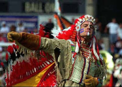 
Illinois' Chief Illiniwek is among school mascots being scrutinized by the NCAA. 
 (File/Associated Press / The Spokesman-Review)