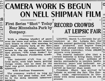 Filming on “The Grub Stake,” which included a cast of a couple dozen malamute sled dogs, began on this day 100 years ago at film studios in Minnehaha.  (S-R archives)