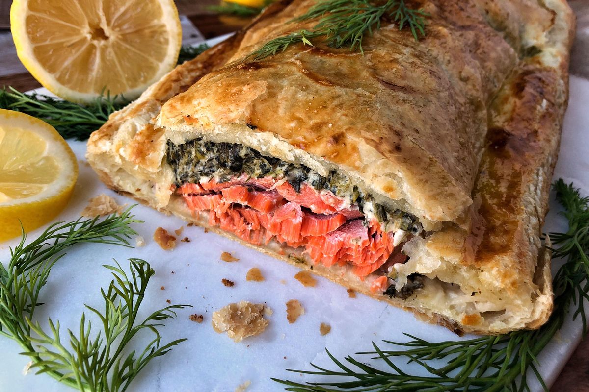 Salmon en croute is a simple and delicious recipe. (Audrey Alfaro / For The Spokesman-Review)