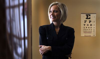Dr. Sarah Marossy is pictured in her office in Post Falls on Feb. 6. She was recently honored by the Idaho Optometric Physician’s organization.  (Kathy Plonka / The Spokesman-Review)