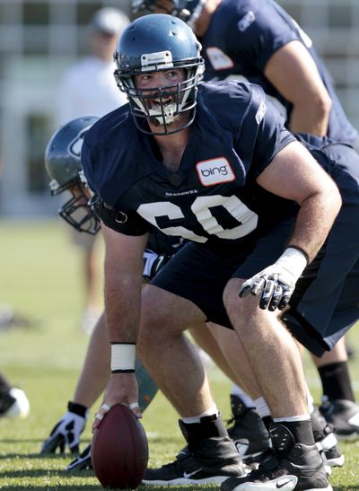 Seahawks center Max Unger’s 17 career NFL starts make him team’s 2nd-most experienced OL starter. (Associated Press)