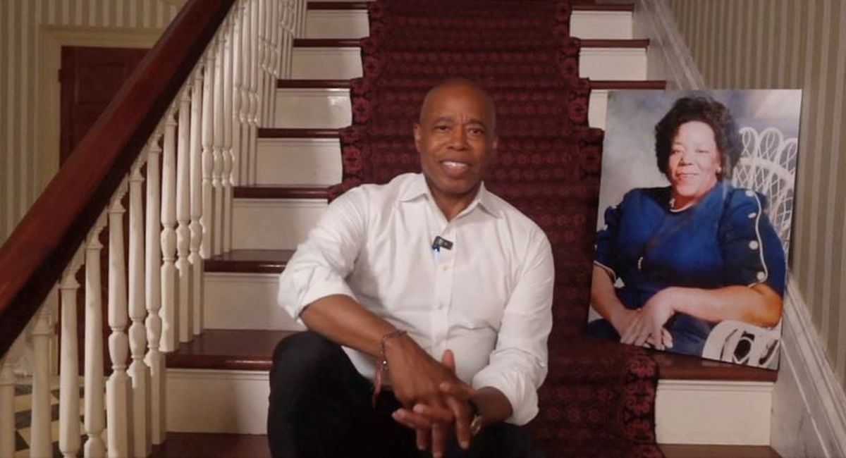 New York City Mayor Eric Adams speaks about dropping his re-election bid, in New York City, U.S., in this screen grab taken from a handout video released Sunday. (Eric Adams via X)