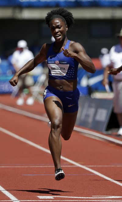 American sprinters such as  Tianna Bartoletta start Olympic competition on Friday. (Marcio Jose Sanchez / Associated Press)