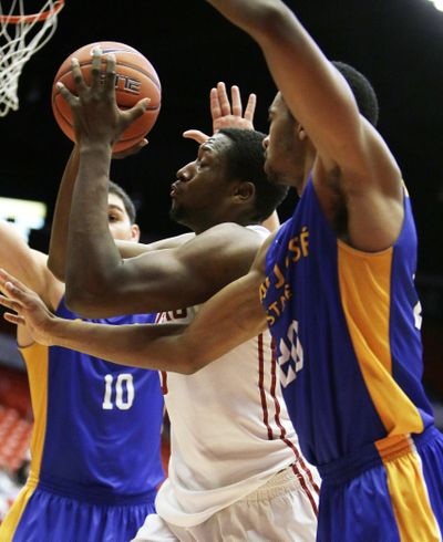 Washington State’s Junior Longrus and his team face another Big West opponent after the Cougars lost to UC Santa Barbara earlier this season. (Associated Press)