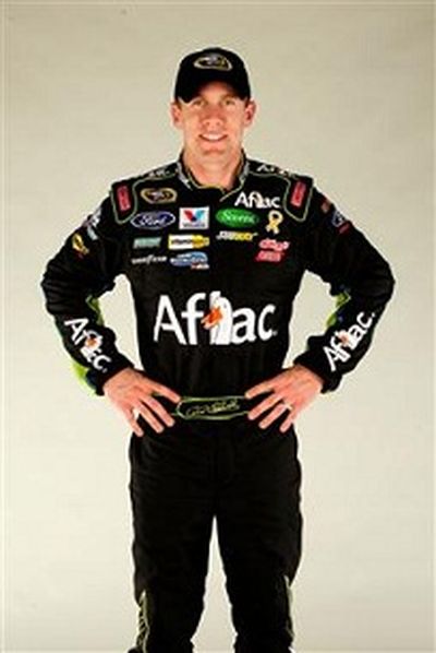 Carl Edwards drives the Aflac Ford Fusion on the NASCAR Sprint Car. (Photo courtesy of NASCAR)