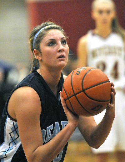 Central Valley's Brooke Gallaway (shown in a CV game earlier this year) made the winning free throw on Monday night. (Jesse Tinsley / The Spokesman-Review)