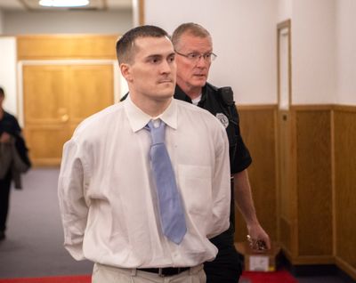 Colby Vodder is led to court Oct. 23, 2018, in Spokane  (JESSE TINSLEY/THE SPOKESMAN-REVIEW)