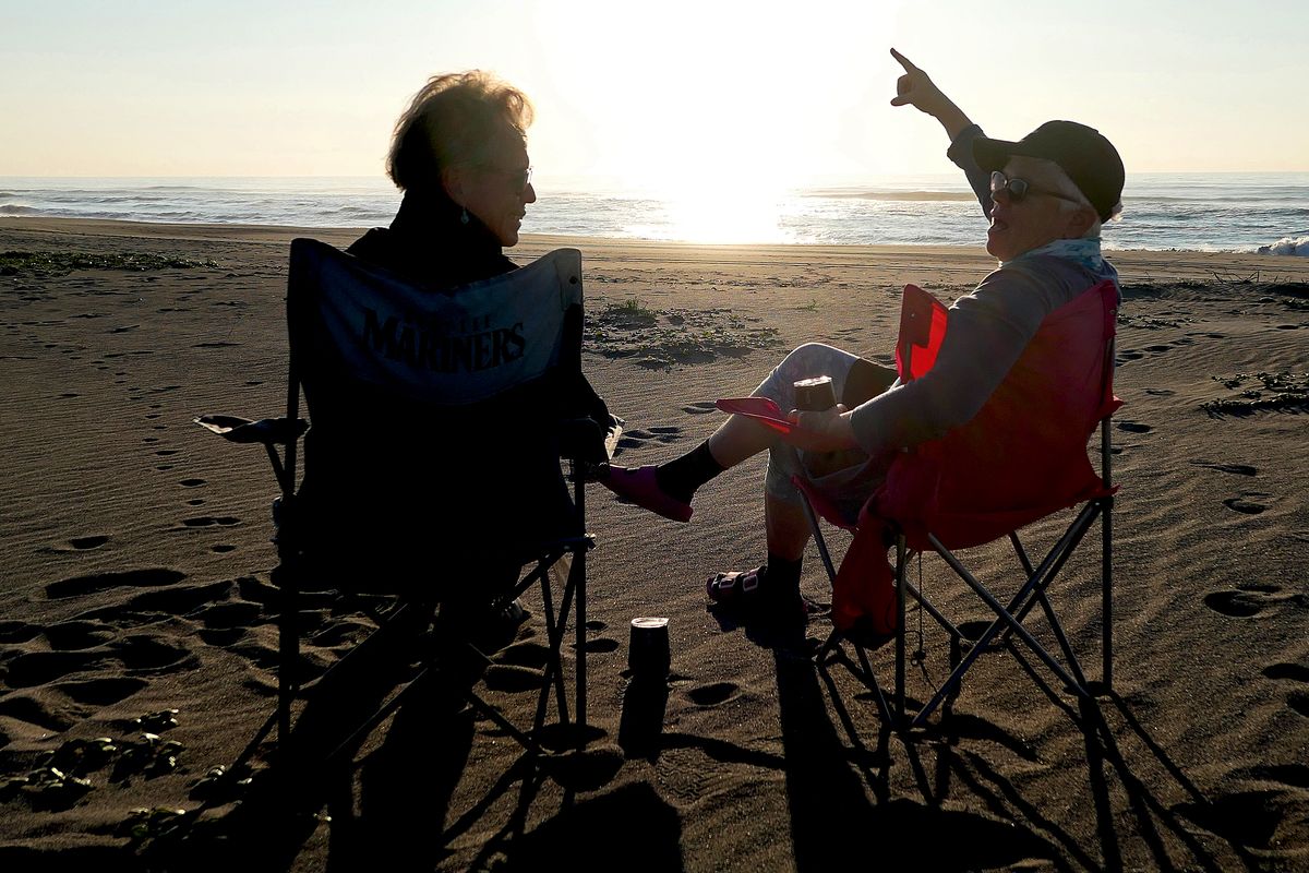 Camping at Gold Bluffs Beach in Prairie Creek State Park, south of Klamath, Calif. (John Nelson)