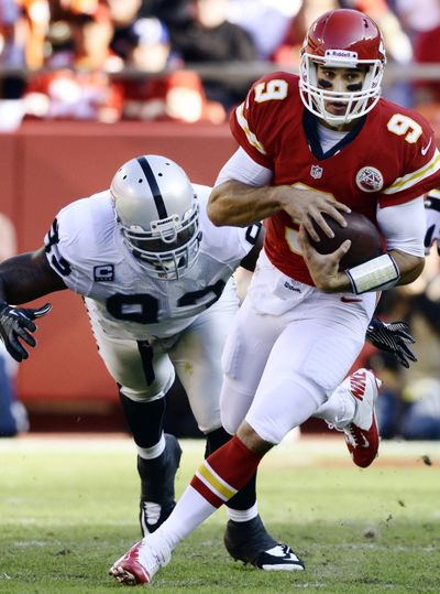 Brady Quinn starts for Chiefs Sunday against Broncos. (Associated Press)