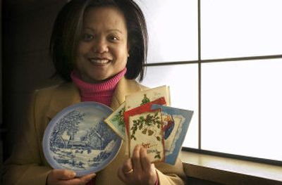 
Socorro Erickson found a vintage plate, vintage cards and postcards at a flea market. 
 (Kathryn Stevens / The Spokesman-Review)