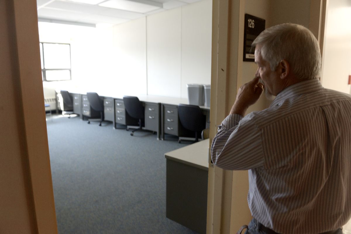 Career and Technical Education Director John Savage looks in a future technology classroom at the former Walker Army Reserve Center at Spokane Industrial Park on Wednesday. The building will house InTec, the technical school. (Jesse Tinsley)