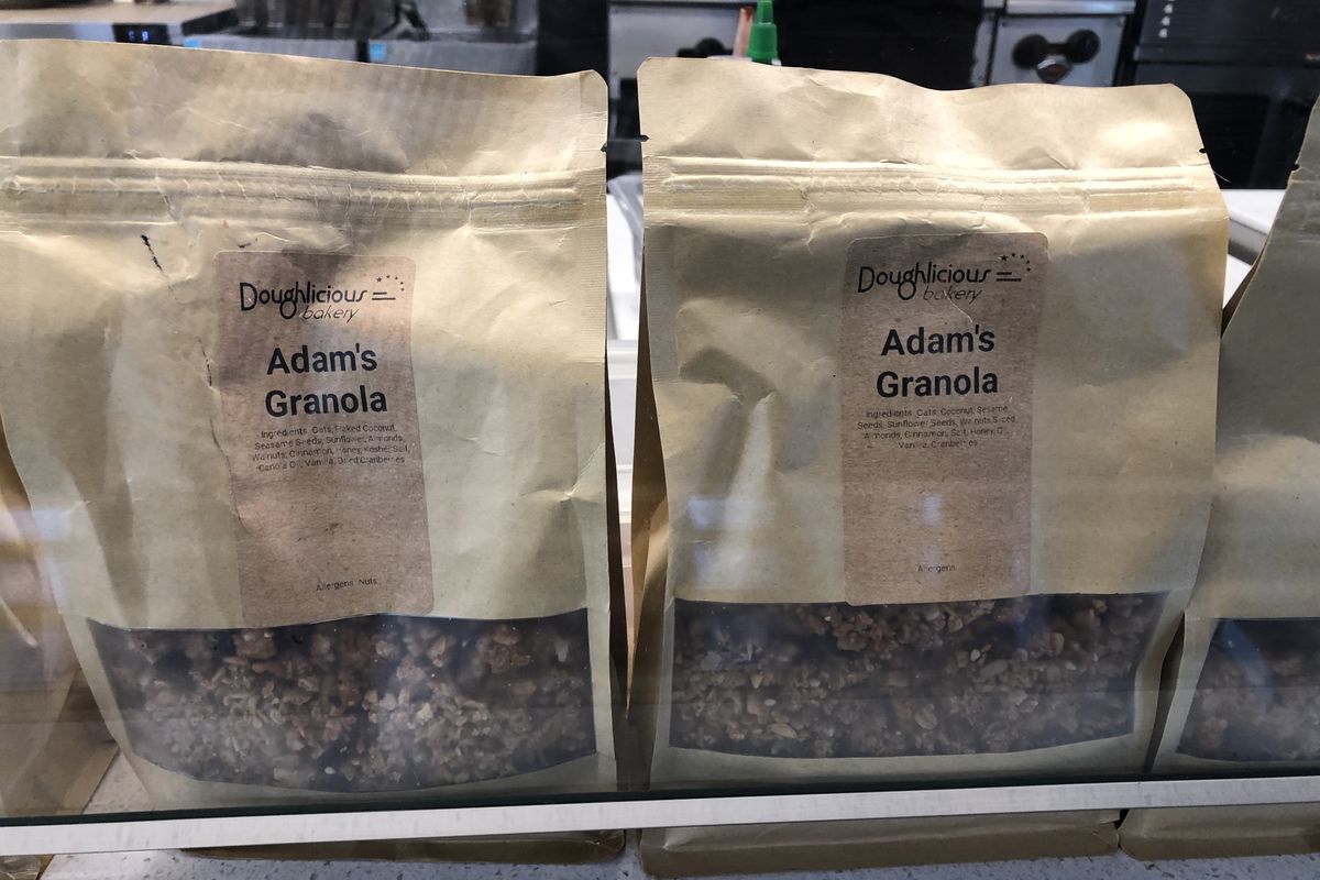 Adam’s Granola from Doughlicious Bakery is available for purchase at Sky Ribbon Cafe in Riverfront Park.  (Don Chareunsy/The Spokesman-Review)