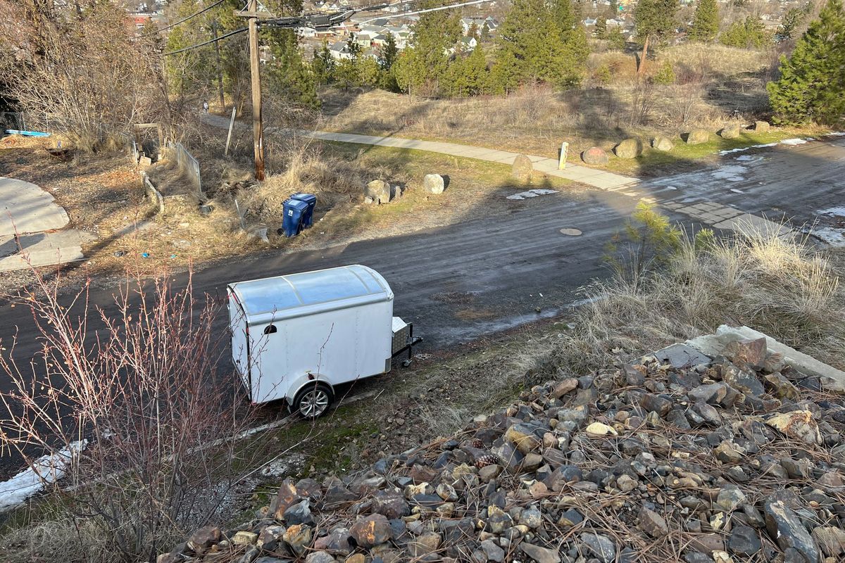 The area where a 17-year-old was shot and killed near Liberty Park is shown Thursday, Feb. 9, 2023.  (Quinn Welsch/THE SPOKESMAN-REVIEW)