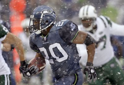 Seahawks running back Maurice Morris plowed through the snow and the Jets defense for a season-high 116 yards on Sunday. (Associated Press / The Spokesman-Review)