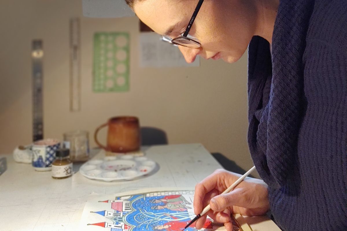 Local artist Hannah Charlton will use her SAGA grant to continue research for her developing collection of re-created illuminated manuscripts, “The Forgotten Book of Women.” (Courtesy)