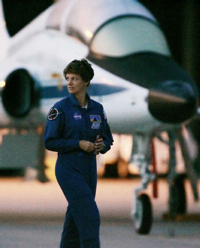 
Commander Eileen Collins arrives at the Kennedy Space Center's Shuttle Landing Facility on Tuesday in Cape Canaveral, Fla. 
 (Associated Press / The Spokesman-Review)