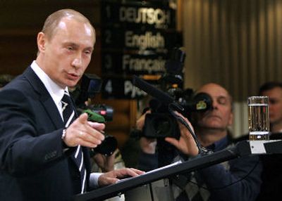 
Russian President Vladimir Putin criticized the United States on Saturday during the Security Conference in Munich, Germany.
 (Associated Press / The Spokesman-Review)