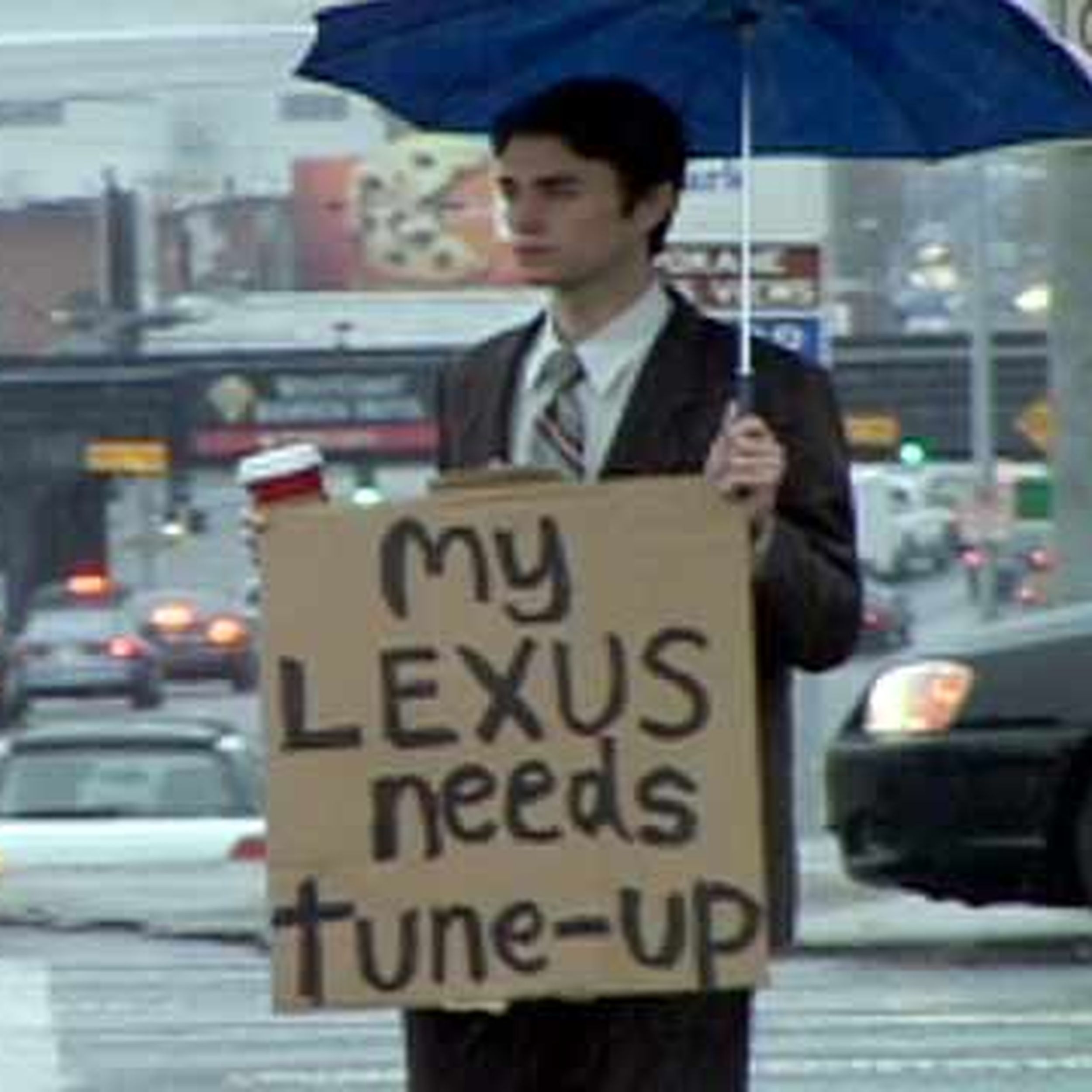 beggar with sign funny
