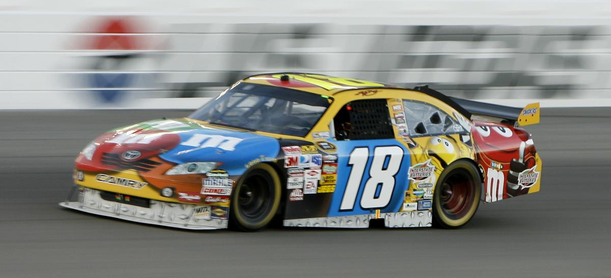 Kyle Busch started last after an engine change after qualifying. (Associated Press / The Spokesman-Review)