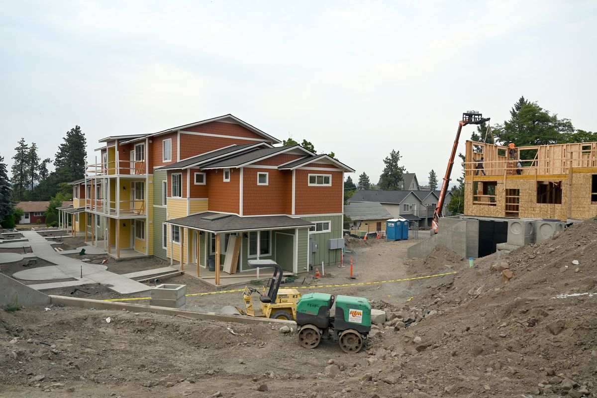 A co-housing community called Haystack Heights is taking shape on Spokane’s lower South Hill shown Monday.  (Jesse Tinsley/The Spokesman-Review)