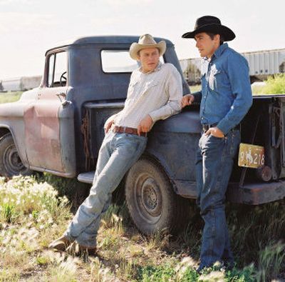 
Actors Heath Ledger, left, and Jake Gyllenhaal play two cowboys from very different backgrounds who meet and fall in love, in a scene from 