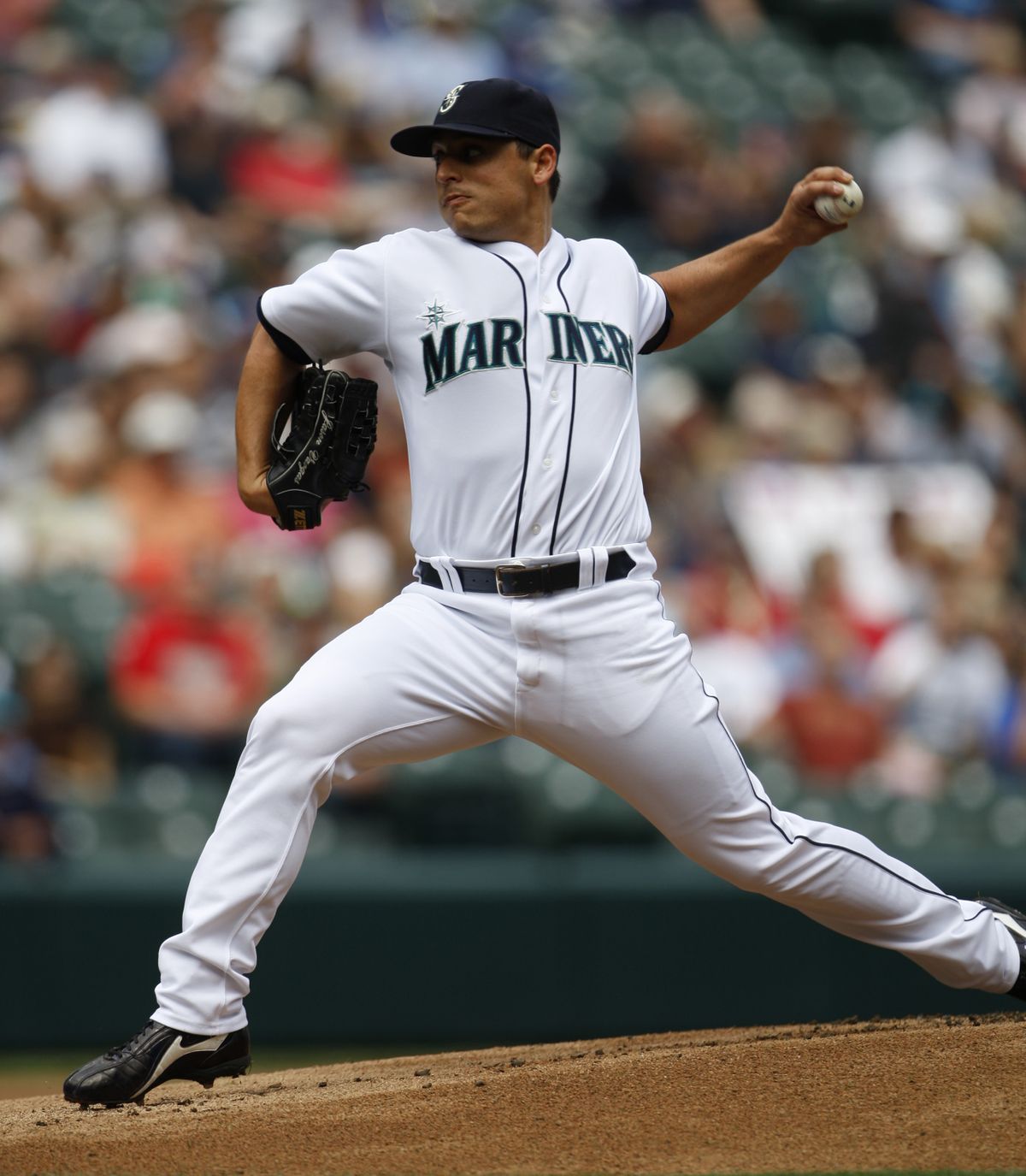 Mariners starter Jason Vargas allowed one run on four hits over six innings and improved to 8-5. (Associated Press)