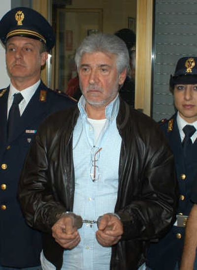 
Salvatore Lo Piccolo is seen here shortly after his arrest Monday in Sicily. Associated Press
 (Associated Press / The Spokesman-Review)