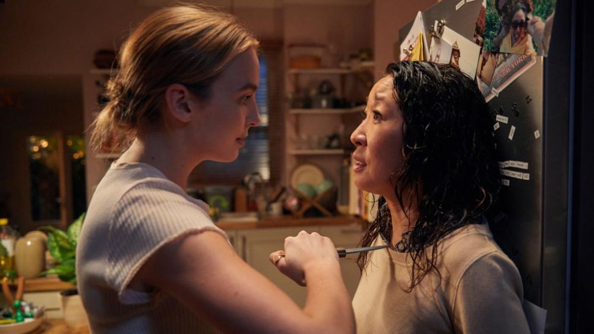 Jodie Comer and Sandra Oh in “Killing Eve.” (BBC America)