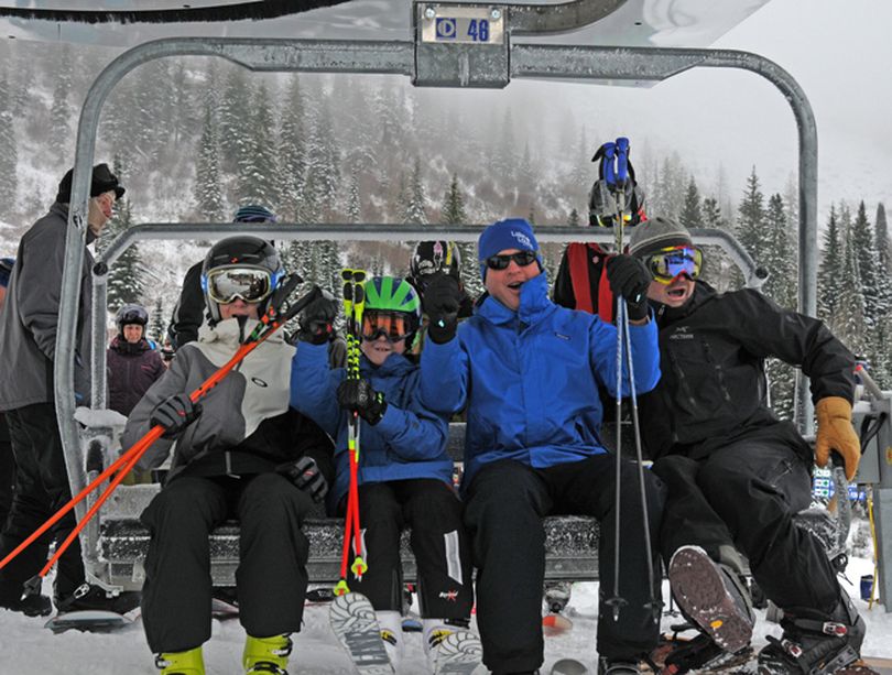 Schweitzer skiers enjoyed their first chairlift ride of the 2014-15 season as the resort opened limited terrain on Nov. 22. (Courtesy)