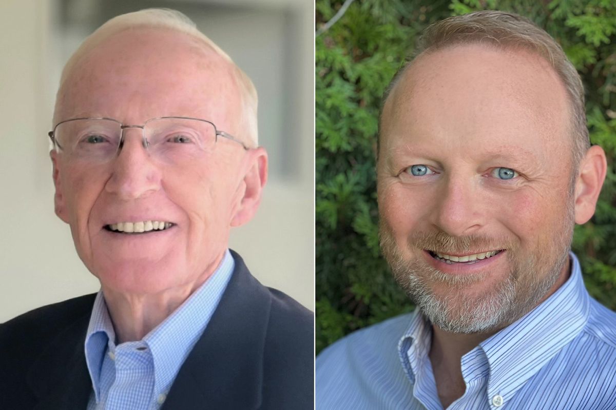 Former Liberty Lake City Councilman Mike Kennedy, left, faces Michael Hamblet in the November 2023 election for Liberty Lake City Council Position 6, a seat that Kennedy held until resigning in 2022.  (Courtesy)