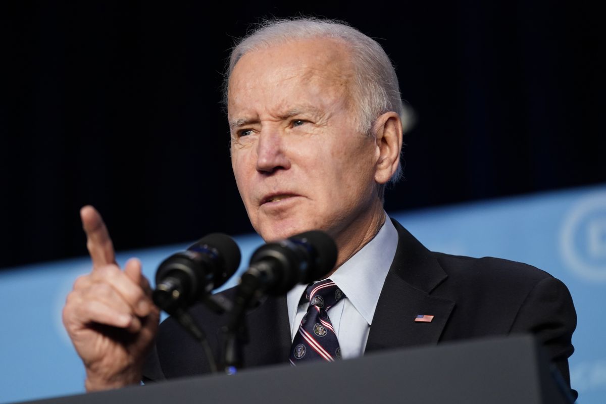 President Joe Biden speaks at the Democratic National Committee
