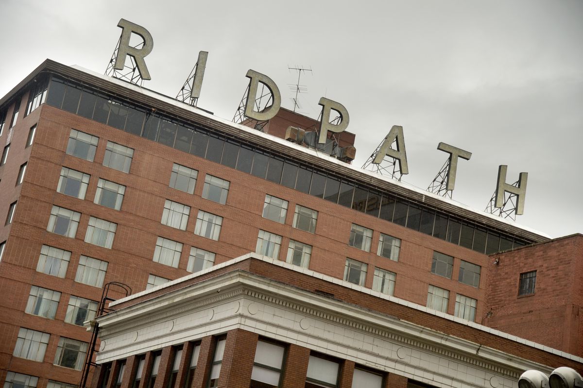 Work is about to begin on a major renovation of the storied Ridpath Hotel, a downtown fixture for more than a century. Ron Wells and fellow investors have completed a complex financing package to turn the downtown Spokane building into an apartment complex. (Jesse Tinsley / The Spokesman-Review)