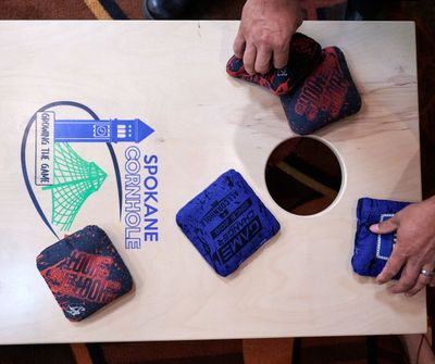Spokane Cornhole meets Tuesdays and Wednesdays and also sets up tournaments at restaurant venues and as fundraisers for nonprofits.  (COLIN MULVANY/THE SPOKESMAN-REVIEW)