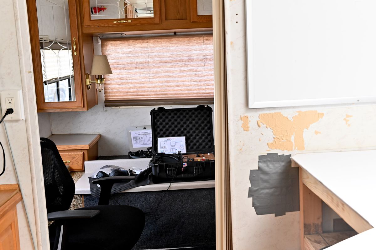 A 1999 motor home the Spokane Police department uses for its hostage negotiations team is photographed on Wednesday in Spokane.  (Tyler Tjomsland/The Spokesman-Review)