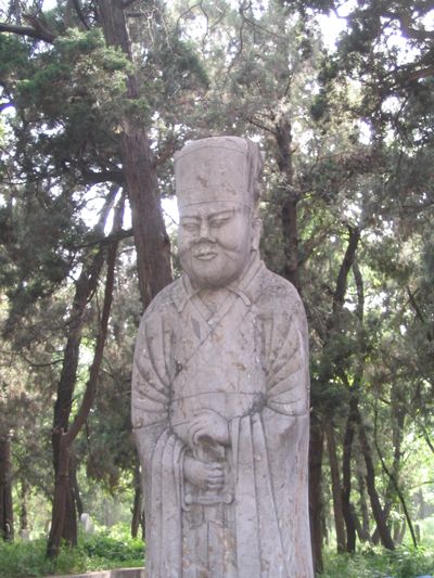 Statue of Confucius at the cemetery of his family in Qufu, China (Jim Camden, Spokesman-Review)